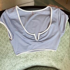 NWOT FP Movement by Free People Women's Light Blue Crop Top Large